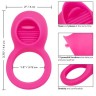 Ярко-розовое эрекционное кольцо Silicone Rechargeable Teasing Tongue Enhancer