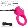 Ярко-розовое эрекционное кольцо Silicone Rechargeable Teasing Tongue Enhancer
