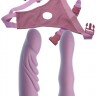 Женский страпон с 2 насадками-фаллосами ULTIMATE TWIN STRAP-ON - 17,8 см.