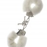Металлические наручники с белой меховой опушкой METAL HANDCUFF WITH PLUSH WHITE