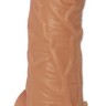 Телесная насадка с усиками и открытой головкой Nude Sleeve L - 14 см.