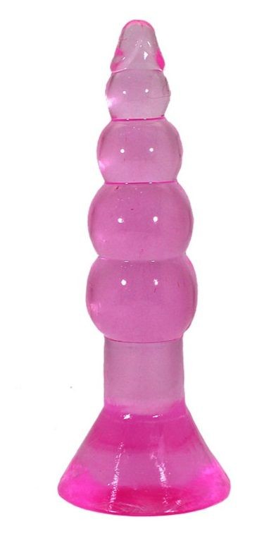 Бордовый гелевый анальный массажер HONEY DOLLS - 18 см.