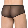 Мужские трусы-шорты с замочками и центральной частью из wet-look ткани