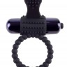 Черное эрекционное виброкольцо Vibrating Silicone Super Ring