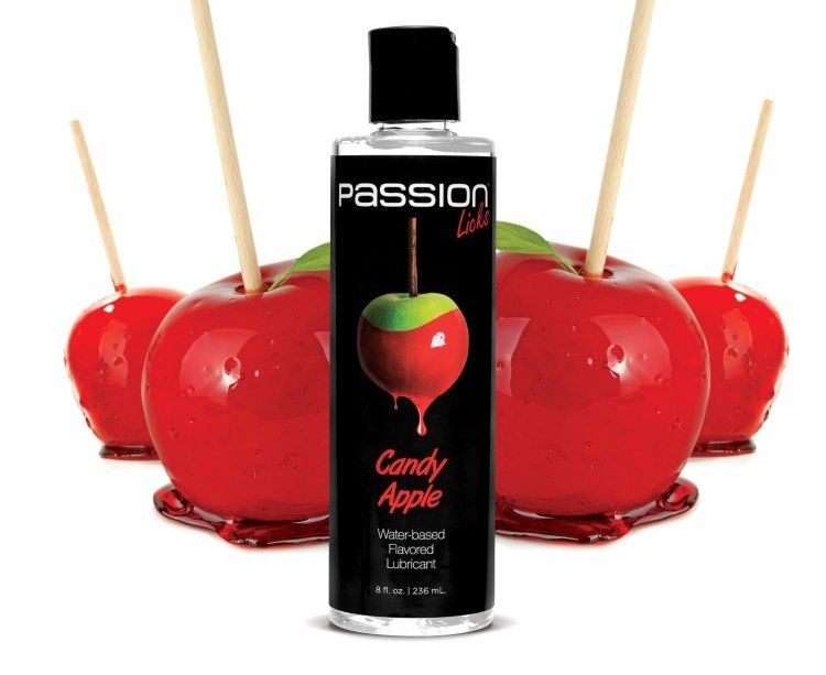 Смазка на водной основе Passion Licks Water Based Flavored Lubricant со вкусом яблока - 236 мл.