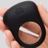 Черное эрекционное виброкольцо Sensation Rechargeable Vibrating Love Ring