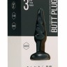 Чёрная анальная пробка Butt Plug Rounded 3 Inch - 7,6 см.