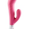 розовый вибратор со стимуляцией клитора Lovely Vibes G-spot Twin - 20 см.