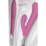 розовый вибратор со стимуляцией клитора Lovely Vibes G-spot Twin - 20 см.