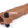 Коричневая вибронасадка-удлинитель на пенис Add 2 Pleasure X Tender Vibrating Penis Sleeve - 19 см.