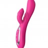 Розовый вибратор Nalone Touch2 с клиторальным стимулятором - 21,8 см.