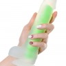 Прозрачно-зеленый фаллоимитатор, светящийся в темноте, Clark Glow - 22 см.
