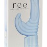 Голубой вибратор с клиторальным отростком REE RIPPLE BLUE - 17 см.