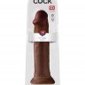Коричневый фаллоимитатор-гигант на присоске 14" Cock - 36 см.