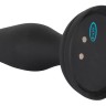 Чёрная вибропробка Vibro-Butt Plug with a Suction Cup - 13,6 см.