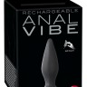 Чёрная вибропробка Vibro-Butt Plug with a Suction Cup - 13,6 см.