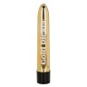 Золотистый классический вибратор Naughty Bits Gold Dicker Personal Vibrator - 19 см.