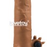 Коричневая вибронасадка-удлинитель на пенис Add 3 Pleasure X Tender Vibrating Penis Sleeve - 19,5 см.