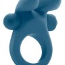 Синее эрекционное виброкольцо Bunny Silicone Cockring With Stimulating Ears