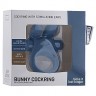 Синее эрекционное виброкольцо Bunny Silicone Cockring With Stimulating Ears
