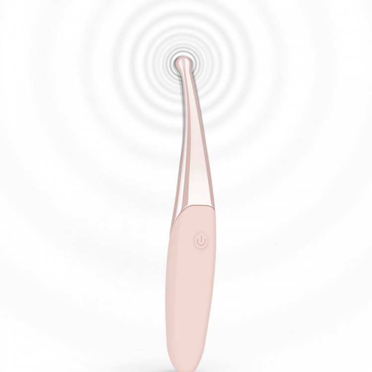Розовый точечный вибромассажер Senzi Vibrator - 14,7 см.