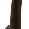 Коричневый гладкий фаллоимитатор на присоске с мошонкой Smooth 4 Inch Dildo - 14,6 см. 