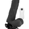 Черный вибратор на мощной присоске Basecock Realistic Vibrator Remote Control - 21 см.