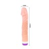 Телесный вибратор Pleasure Fantasy с богатым рельефом - 22,5 см.