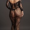 Красивый ажурный кэтсьюит с доступом Lace Sleeved Bodystocking