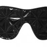 Чёрная кожаная маска на глаза с геометрическим узором