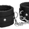 Черные наручники Plush Leather Hand Cuffs