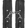 Черные наручники Plush Leather Hand Cuffs