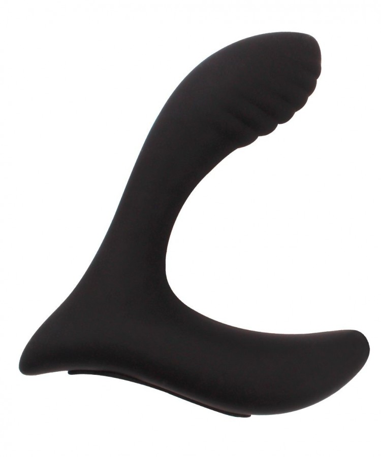 Черный вибростимулятор простаты Prostate Screamer с пультом ДУ - 13 см.