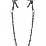 Черные зажимы на соски на цепочке BLAZE DELUXE NIPPLE CLAMPS