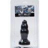 Черная рельефная анальная пробка Butt Bullet - 15 см.