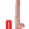 Телесный фаллоимитатор-гигант 14" Cock with Balls - 37,5 см.