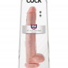 Телесный фаллоимитатор-гигант 14" Cock with Balls - 37,5 см.