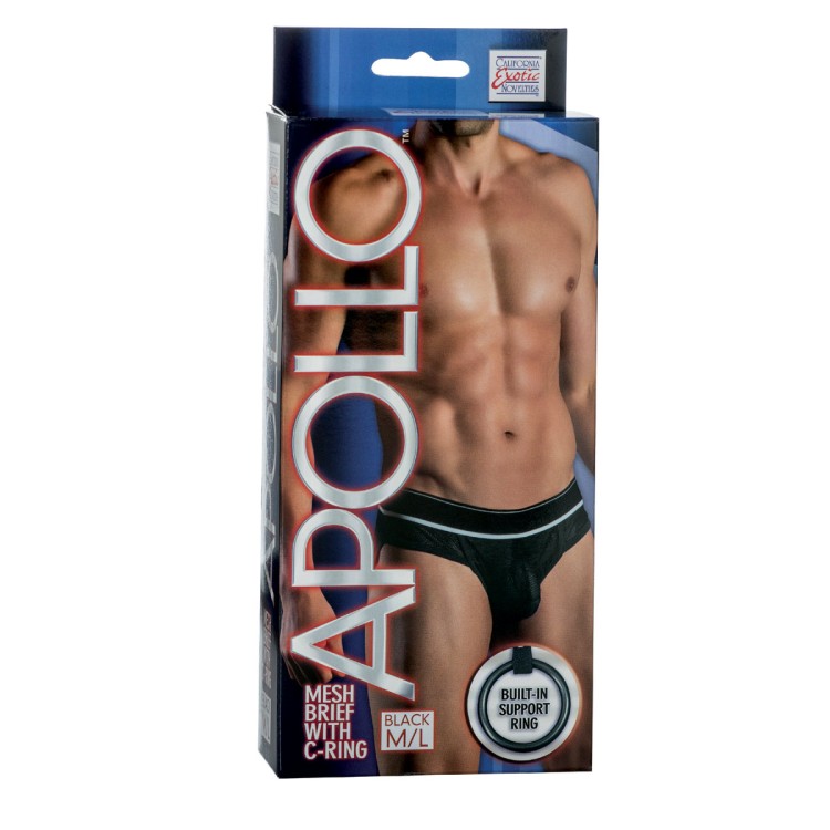 Мужские трусы-брифы Apollo Mesh Brief with C-Ring с эрекционным кольцом