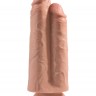 Телесный сдвоенный фаллоимитатор 9" Two Cocks One Hole - 25,4 см.