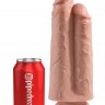 Телесный сдвоенный фаллоимитатор 9" Two Cocks One Hole - 25,4 см.
