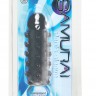 Дымчатая стимулирующая насадка с закрытой головкой SAMURAI PENIS SLEEVE BLACK - 14,5 см.