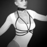 Черная упряжь на грудь Julia