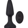 Черная анальная вибропробка Smooth Anal Dilator с пультом ДУ - 14,5 см.