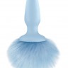 Голубая анальная пробка с голубым хвостиком Bunny Tails Blue