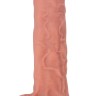 Телесный реалистичный фаллоимитатор Real Dual Layer - 23 см.