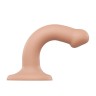 Телесный фаллос на присоске Silicone Bendable Dildo S - 17 см.