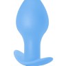 Голубая анальная пробка с вибрацией Bulb Anal Plug - 10 см.