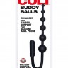 Чёрный анальный стимулятор с кольцом COLT BUDDY BALLS - 18,5 см.