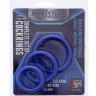 Набор из 3 синих эрекционных колец MENZSTUFF COMPLETE SET OF COCKRINGS