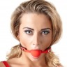 Силиконовый кляп-шар на чёрных ремешках Red Gag silicone